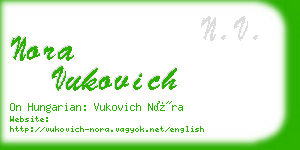 nora vukovich business card